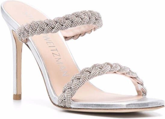 Stuart Weitzman Addison stiletto sandalen Zilver