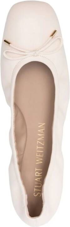 Stuart Weitzman Bardot leren ballerina's Beige