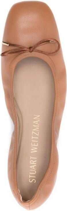 Stuart Weitzman Bardot leren ballerina's Bruin