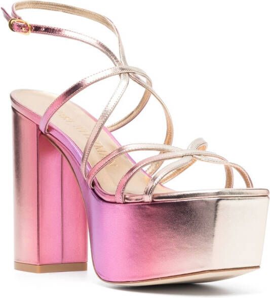 Stuart Weitzman Barelythere sandalen met plateauzool Roze