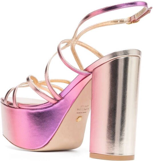 Stuart Weitzman Barelythere sandalen met plateauzool Roze