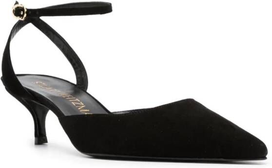 Stuart Weitzman Barelythere suède pumps Zwart