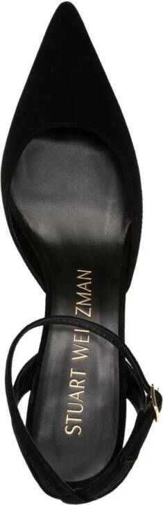 Stuart Weitzman Barelythere suède pumps Zwart