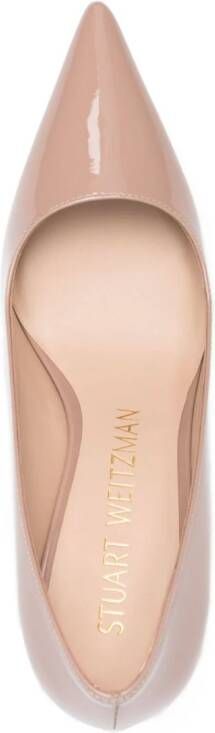 Stuart Weitzman Block leren pumps Beige