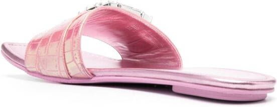 Stuart Weitzman Slippers met gespen Roze