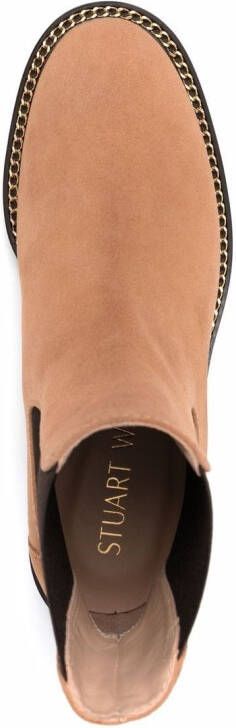 Stuart Weitzman Chelsea laarzen met schakelketting Beige