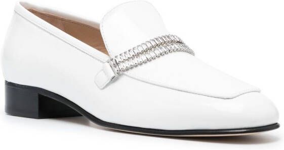 Stuart Weitzman Loafers verfraaid met kristallen Wit