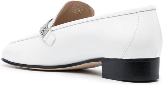 Stuart Weitzman Loafers verfraaid met kristallen Wit