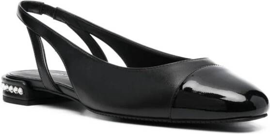 Stuart Weitzman Crystal slingback ballerina's Zwart