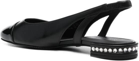 Stuart Weitzman Crystal slingback ballerina's Zwart