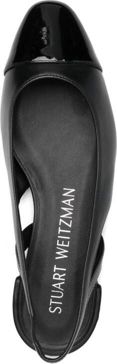 Stuart Weitzman Crystal slingback ballerina's Zwart