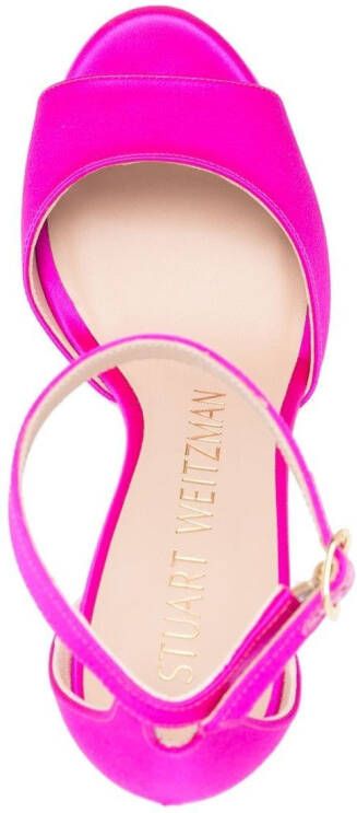 Stuart Weitzman Disco sandalen met plateauzool Roze