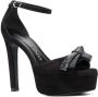 Stuart Weitzman Discoplatform sandalen met strikdetail Zwart - Thumbnail 2