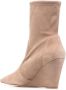 Stuart Weitzman Enkellaarzen met verborgen sleehak Beige - Thumbnail 3