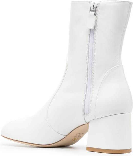 Stuart Weitzman Flareblock enkellaarzen Wit