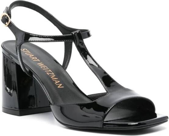 Stuart Weitzman Flareblock 75 mm sandalen Zwart