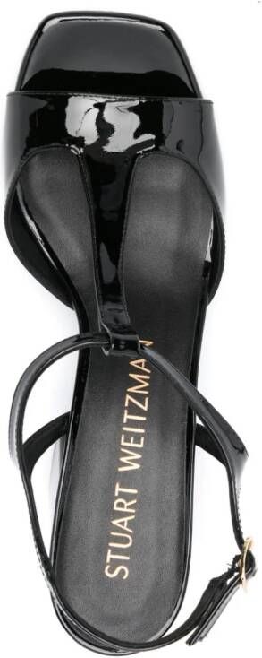 Stuart Weitzman Flareblock 75 mm sandalen Zwart