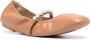 Stuart Weitzman Goldie leren ballerina's Bruin - Thumbnail 2