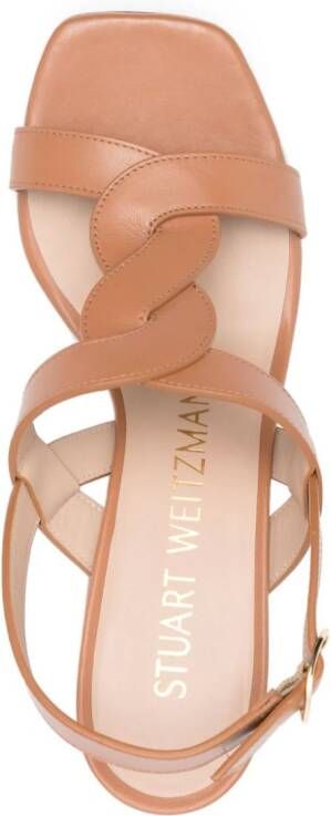 Stuart Weitzman Ibiza leren sandalen Bruin