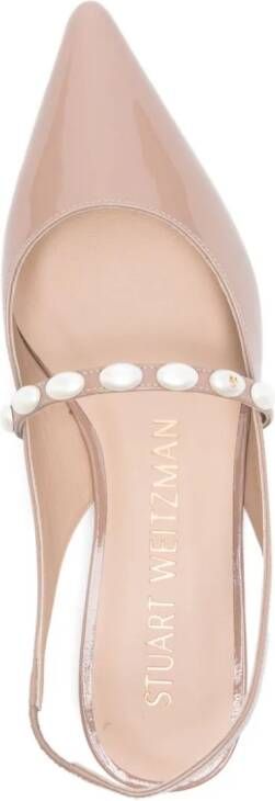 Stuart Weitzman Lakleren muiltjes Beige