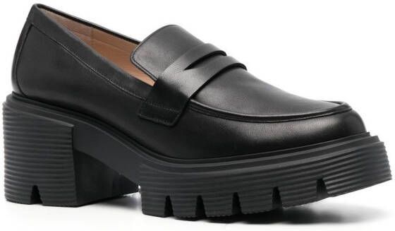 Stuart Weitzman Leren loafers Zwart