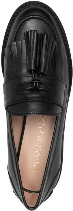 Stuart Weitzman Leren loafers Zwart