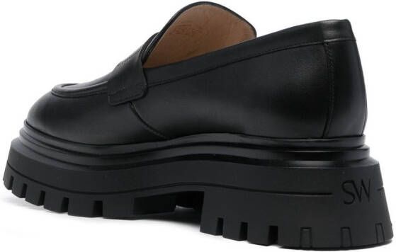 Stuart Weitzman Loafers met ronde neus Zwart