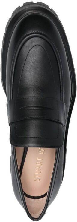 Stuart Weitzman Loafers met ronde neus Zwart