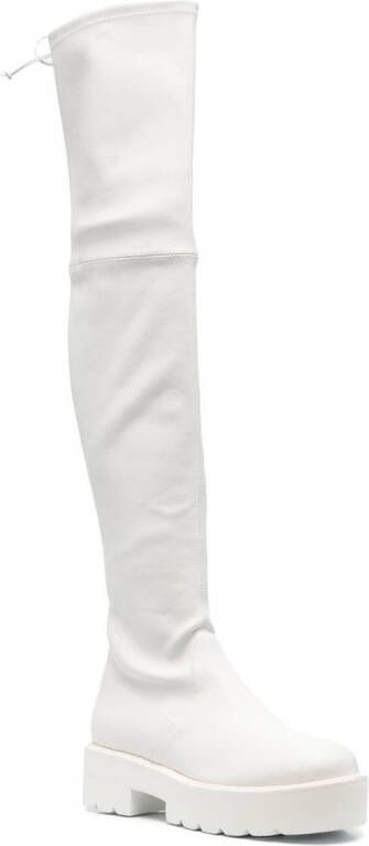 Stuart Weitzman Lowland overknee laarzen Wit