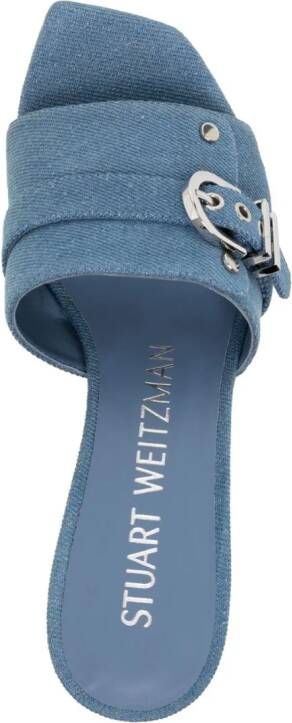 Stuart Weitzman Maverick canvas sandalen Blauw