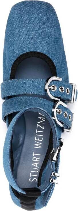 Stuart Weitzman Maverick leren ballerina's Blauw