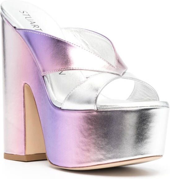 Stuart Weitzman Metallic muiltjes Paars