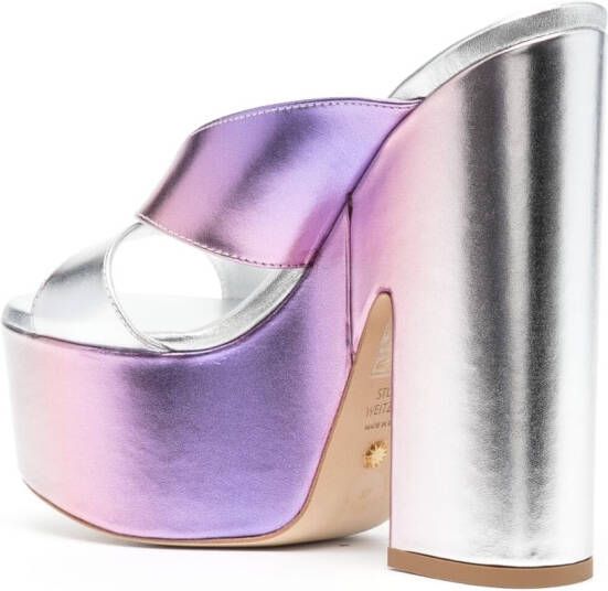 Stuart Weitzman Metallic muiltjes Paars