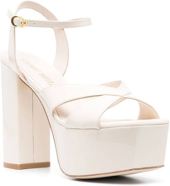 Stuart Weitzman Miami sandalen met plateauzool Beige