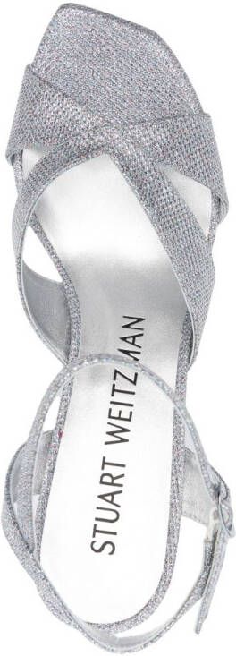 Stuart Weitzman Miami sandalen met plateauzool Zilver