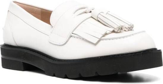 Stuart Weitzman Mila leren loafers Wit