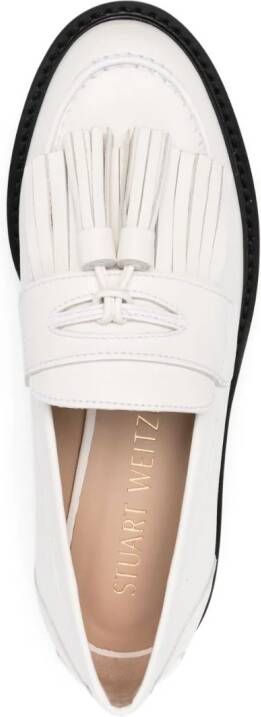 Stuart Weitzman Mila leren loafers Wit