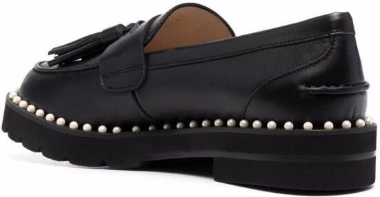 Stuart Weitzman Mila loafers verfraaid met parel Zwart