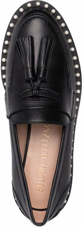 Stuart Weitzman Mila loafers verfraaid met parel Zwart