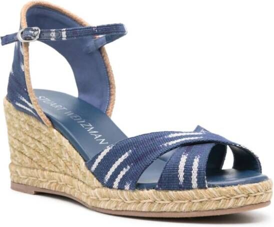 Stuart Weitzman Mirela II 80 mm espadrilles Blauw