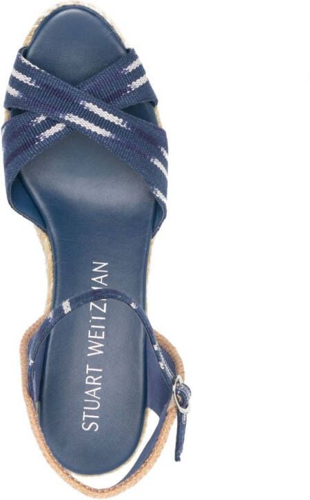 Stuart Weitzman Mirela II 80 mm espadrilles Blauw