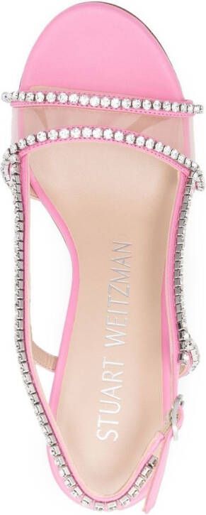 Stuart Weitzman Mondrian Glam sandalen verfraaid met kristallen Roze