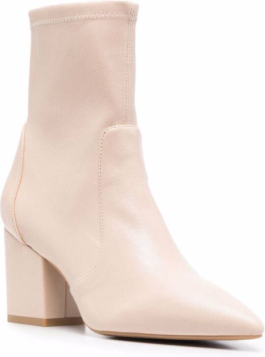 Stuart Weitzman Museline enkellaarzen Beige