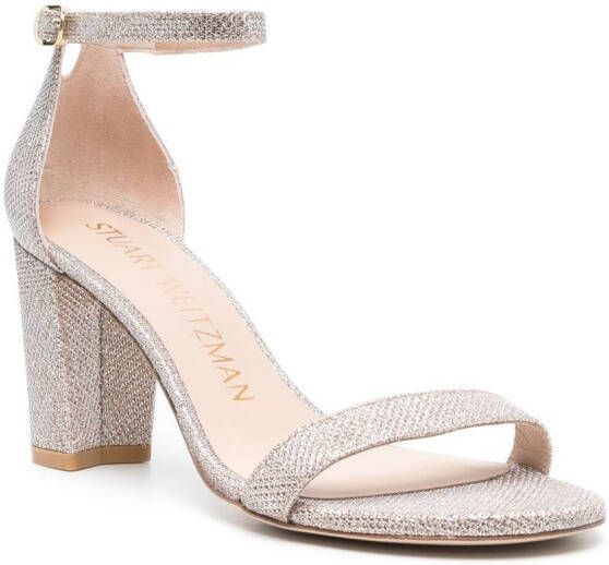 Stuart Weitzman Nearlynude sandalen met glitter Roze