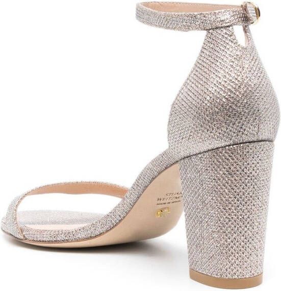 Stuart Weitzman Nearlynude sandalen met glitter Roze