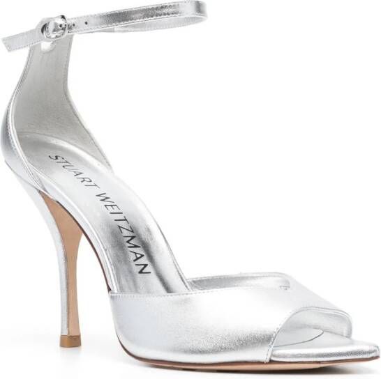 Stuart Weitzman Nudist metallic sandalen Zilver