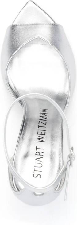 Stuart Weitzman Nudist metallic sandalen Zilver