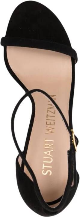 Stuart Weitzman Nudist Curve suède sandalen Zwart