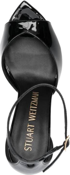 Stuart Weitzman Nudistjune leren sandalen Zwart