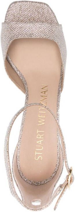 Stuart Weitzman Nudistcurve sandalen met blokhak Beige